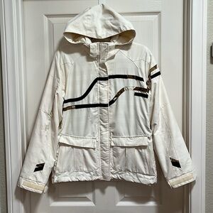 Powder Room Snowboarding Ski Jacket Cream Off White Womens Size Small 3 in 1